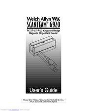 Welch Allyn SCANTEAM 6920 User Manual