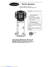 Fire Sense PH-09SS Instructions And Parts Manual