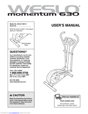 Weslo momentum 630 User Manual