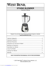 West Bend Studio 76005 Instruction Manual