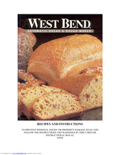 West Bend L4854 Recipes And Instructions