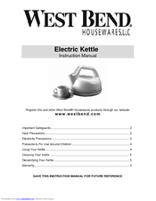 West Bend 6400 Instruction Manual