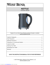West Bend KETTLE Instruction Manual