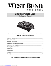 West Bend Electric Indoor Grill Instruction Manual