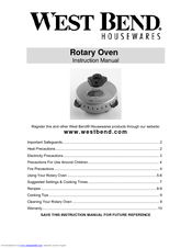 West Bend Rotisserie Oven Instruction Manual