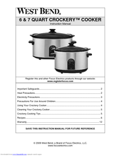 West Bend QUART CROCKERY 7 Instruction Manual