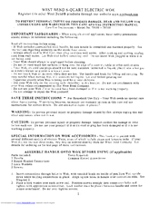 West Bend 79700 Care And Use Instructions Manual