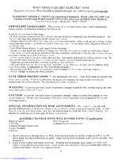 West Bend 79101 Care And Use Instructions Manual