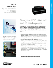 Western Digital WDAVN00B - TV HD Media Player Brochure