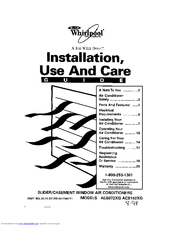 Whirlpool ACS072XG Installation, Use And Care Manual