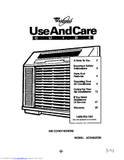 Whirlpool ACX082XZ0 Use And Care Manual