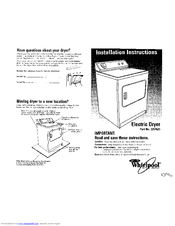 Whirlpool 4LEC7646EN0 Installation Instructions Manual