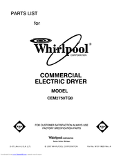 Whirlpool CEM2750TQ0 Parts List