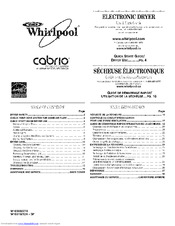 Whirlpool CABRIO W10305227B Use & Care Manual