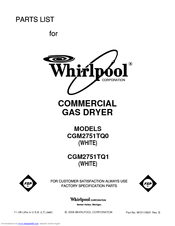 Whirlpool CGM2751TQ1 Parts List