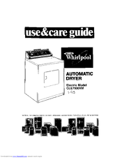 Whirlpool GLE7900XM Use & Care Manual