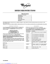 Whirlpool WED5500ST User Instructions
