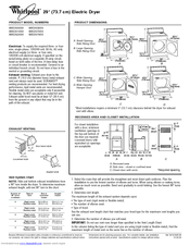 Whirlpool WED5700V Dimensions And Installation