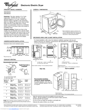 Whirlpool WED8500S Dimensions And Installation Information