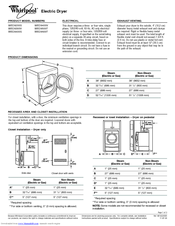 Whirlpool Duet WED9500T Dimensions And Installation Information