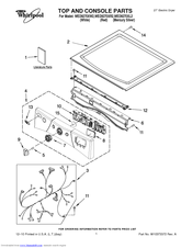Whirlpool WED9270XR2 Parts List