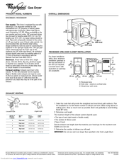 Whirlpool Cabrio WGD6600V Dimensions And Installation Information