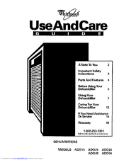 Whirlpool AD030 Use And Care Manual