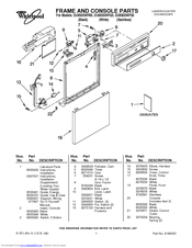 Whirlpool DU850SWPB0 Parts List