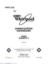 Whirlpool DU8500XX-1 Parts List