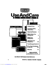 Roper RSZOCK Use And Care Manual