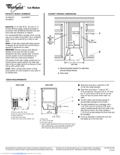 Whirlpool GI15NFRTB - Ice Maker Dimension Manual