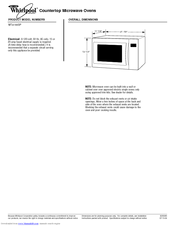 Whirlpool MT4155SPQ - 1.5 Cu. Ft. Sensor Microwave Oven Dimension Manual