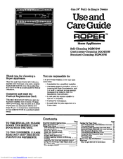 Roper BGC430W BGP430W Use And Care Manual