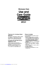 Roper M-ME 08XW Use And Care Manual