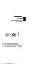 Panasonic PT AE700U - High-Definition Home Cinema LCD Projector Operating Instructions Manual