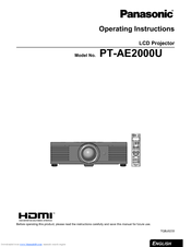 Panasonic PT AE2000U - LCD Projector - HD 1080p Operating Instructions Manual
