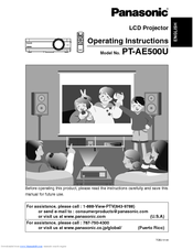 Panasonic PTAE500U - LCD PROJECTOR Operating Instructions Manual