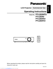Panasonic PTLB20VU-EC Operating Operating Instructions Manual
