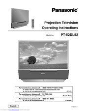 Panasonic PT-52DL52 Operating Instructions Manual