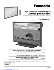 Panasonic PT-50PHD4-P Operating Instructions Manual