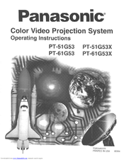 Panasonic PT-61G53 Operating Instructions Manual
