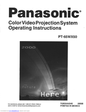 Panasonic PT-65WX50 Operating Instructions Manual