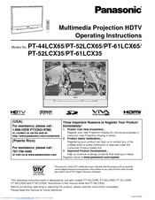 Panasonic PT-52LCX35-B Operating Manuals | ManualsLib