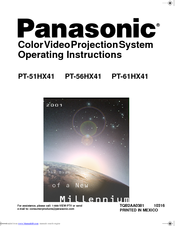 Panasonic PT-56HX41-U Operating Instructions Manual