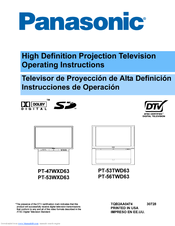 Panasonic PT-53TWD63 Operating Manual
