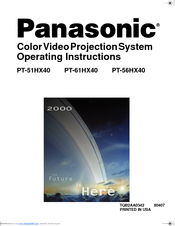 Panasonic PT-61HX40 Operating Instructions Manual