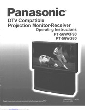 Panasonic PT56WXF90 - DIGITAL PTV MONITOR Operating Manual