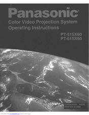 Panasonic PT-51SX60 Operating Instructions Manual