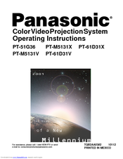 Panasonic PT-61D31X Operating Instructions Manual