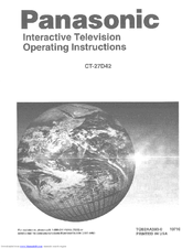 Panasonic CT27D42U - DTV Operating Manual